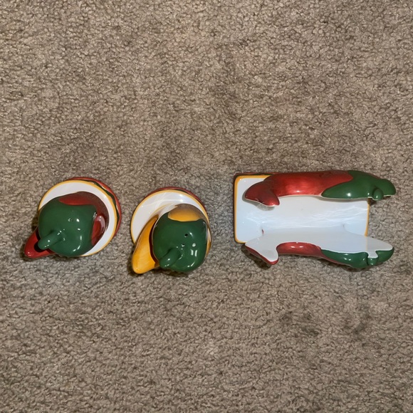 Clay Art Chili Hot Pepper Salt and Pepper Shaker and Napkin Holder Set - Picture 3 of 4